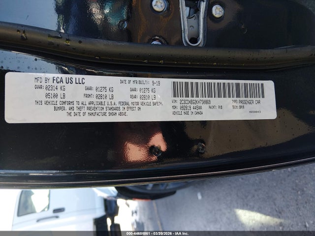 Aukcja sprzedaży 2019 Dodge Charger Sxt Rwd, vin: 2C3CDXBG2KH730869, numer aukcji: 44681861