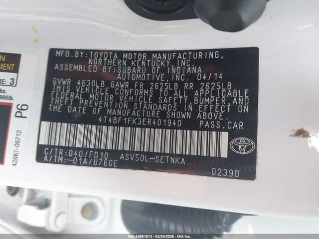 Toyota CAMRY LE 2014 4T4BF1FK3ER401940 Image 9
