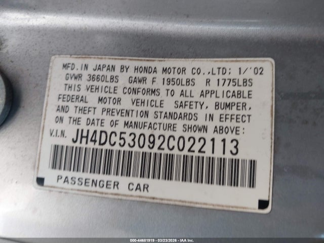 2002 ACURA RSX JH4DC53092C022113 Photo 8