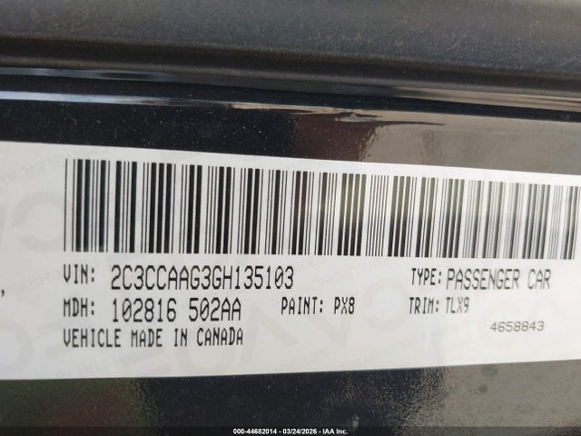 Продаж на аукціоні авто 2016 Chrysler 300 Anniversary Edition, vin: 2C3CCAAG3GH135103, номер лоту: 44682014