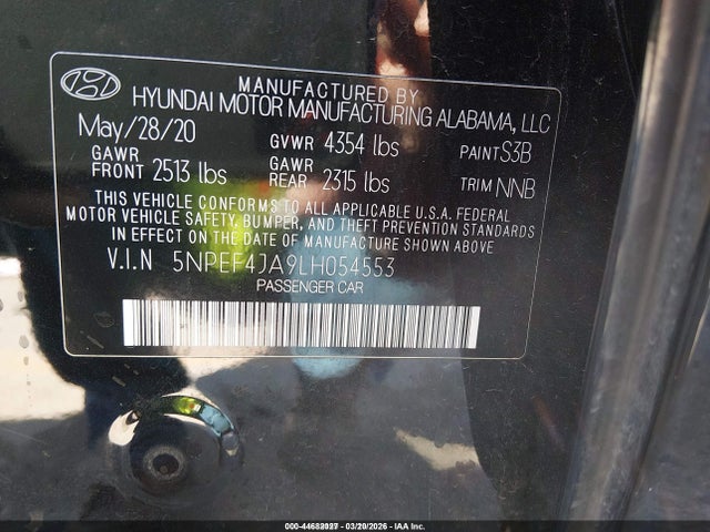 2020 HYUNDAI SONATA 5NPEF4JA9LH054553 Photo 8