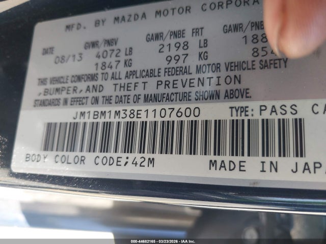 JM1BM1M38E1107600 Mazda Mazda3 S Grand Touring