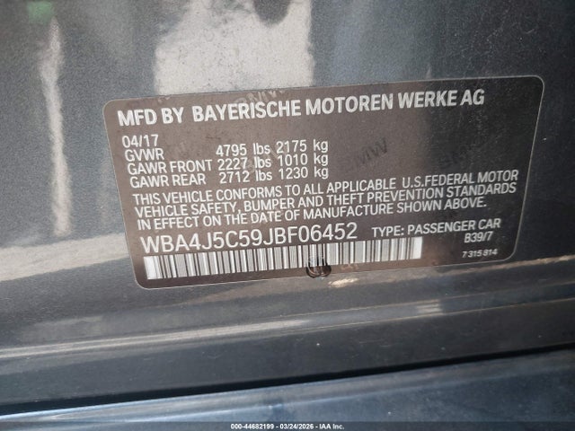 BMW 440i Gran Coupe 2018 WBA4J5C59JBF06452 Image 9