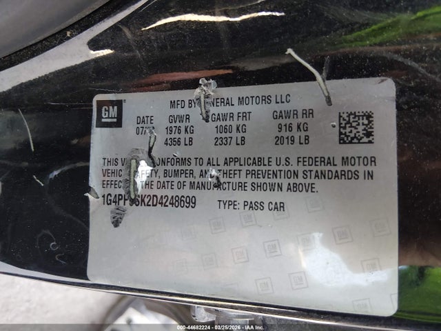 Продаж на аукціоні авто 2013 Buick Verano, vin: 1G4PP5SK2D4248699, номер лоту: 44682224