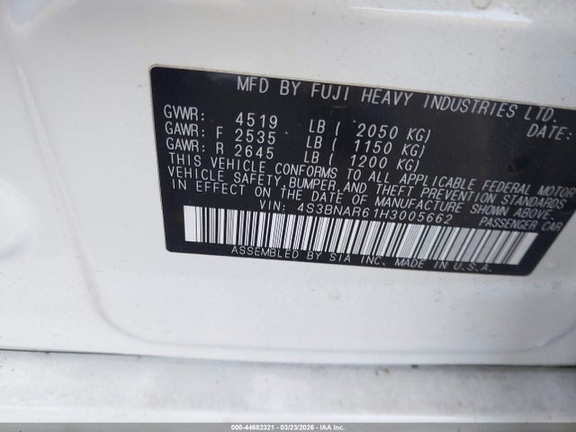 4S3BNAR61H3005662 Subaru Legacy 2.5i Sport
