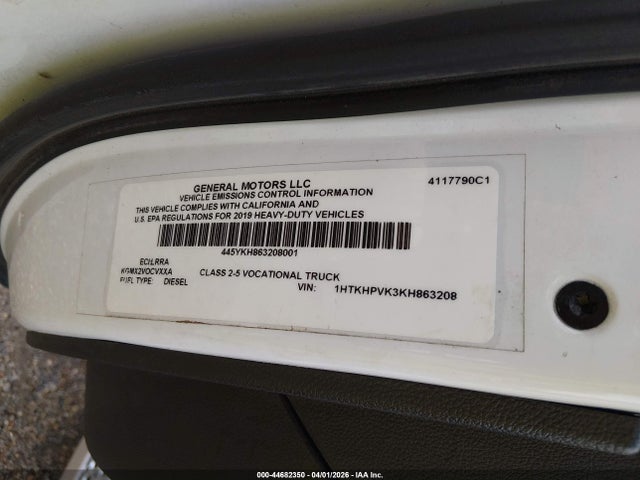 44682350 :رقم المزاد ، 1HTKHPVK3KH863208 vin ، 2019 Chevrolet Silverado 6500hd 1wt مزاد بيع