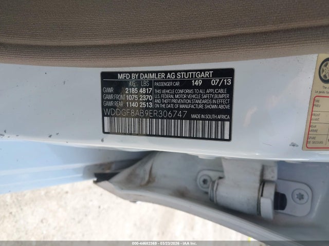 44682369 :رقم المزاد ، WDDGF8AB9ER306747 vin ، 2014 Mercedes-benz C 300 Luxury 4matic مزاد بيع