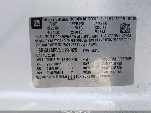 3GKALMEV4JL291926 GMC Terrain Sle