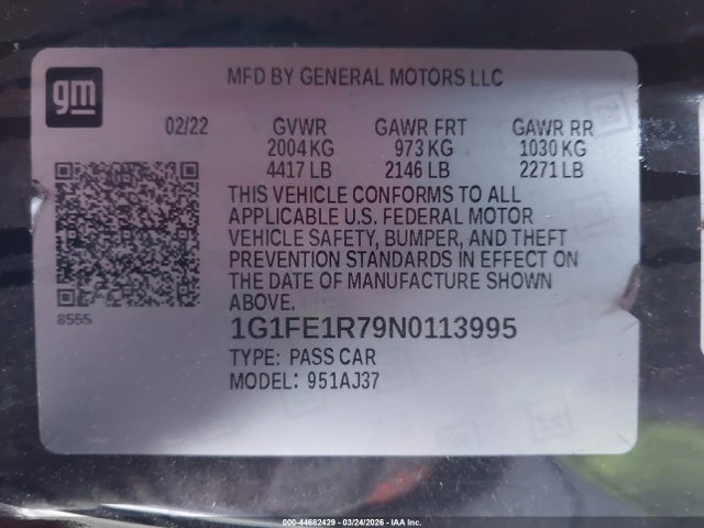 1G1FE1R79N0113995 Chevrolet Camaro Rwd Lt1