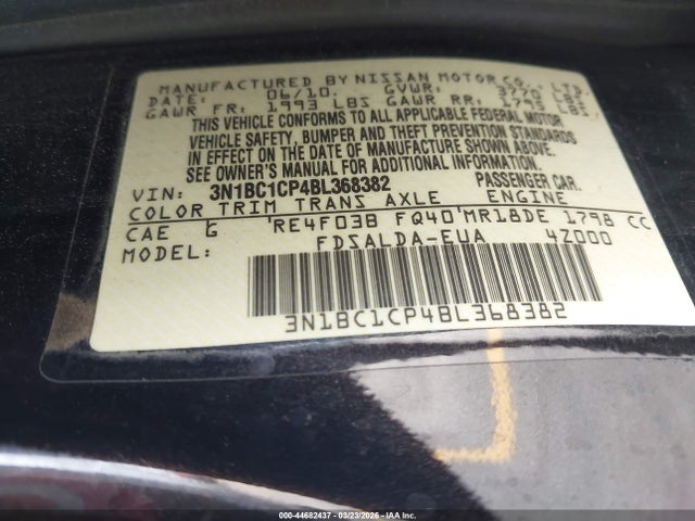 2011 NISSAN VERSA 3N1BC1CP4BL368382 Photo 8