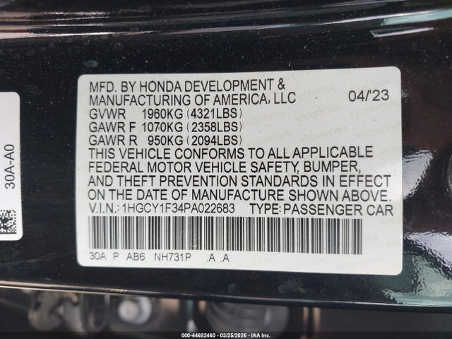 2023 HONDA ACCORD 1HGCY1F34PA022683 Photo 8