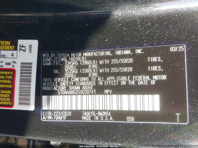 Продажа на аукционе авто 2025 Lexus Tx 350 Premium, vin: 5TDAAAB62SS030741, номер лота: 44682468