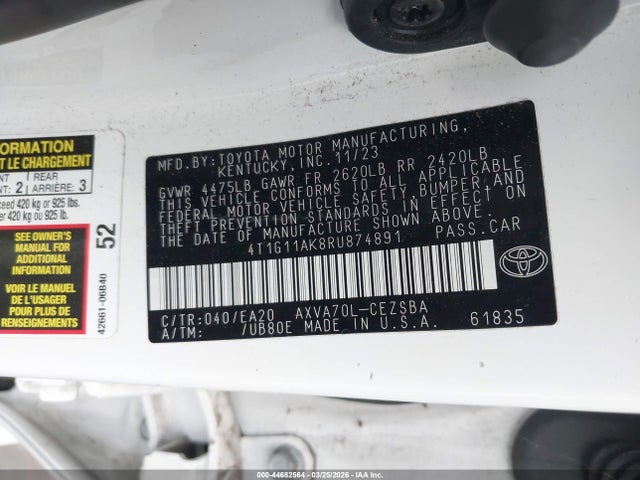 4T1G11AK8RU874891 Toyota CAMRY SE