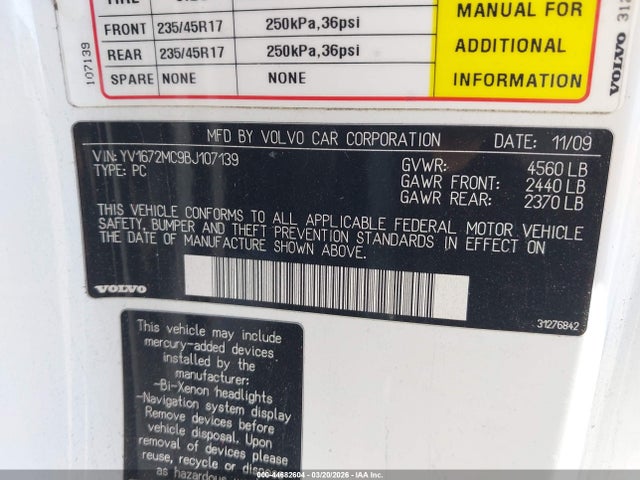 2011 VOLVO C70 YV1672MC9BJ107139 Photo 8