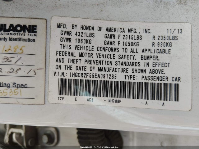 Honda Accord Sport 2014 1HGCR2F55EA091285 Image 9
