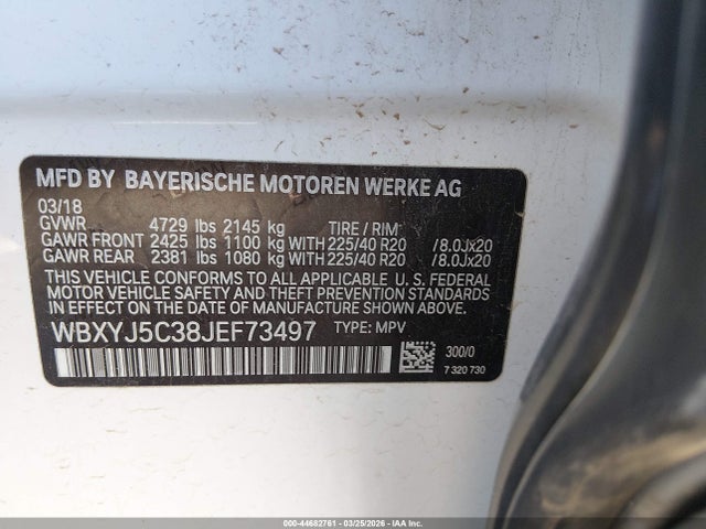 Продажа на аукционе авто 2018 Bmw X2 Xdrive28i, vin: WBXYJ5C38JEF73497, номер лота: 44682761