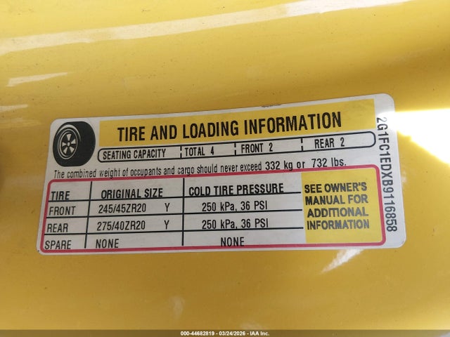 2011 Chevrolet Camaro 2lt მანქანა იყიდება აუქციონზე, vin: 2G1FC1EDXB9116858, აუქციონის ნომერი: 44682819
