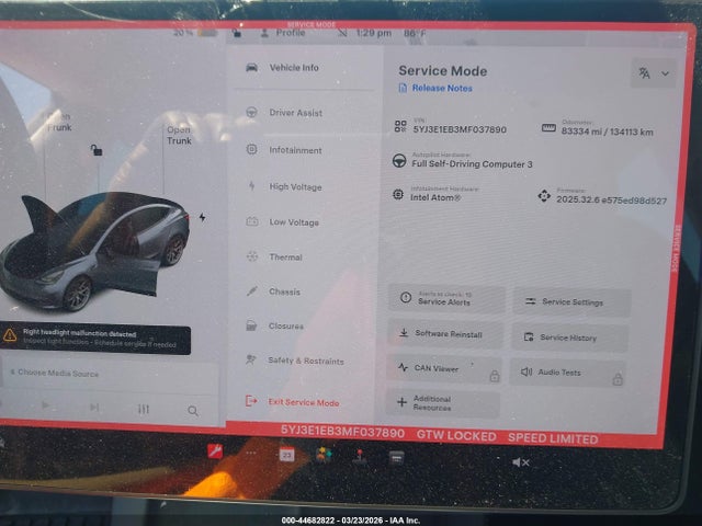 Продаж на аукціоні авто 2021 Tesla Model 3 Long Range Dual Motor All-wheel Drive, vin: 5YJ3E1EB3MF037890, номер лоту: 44682822