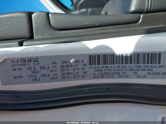 1C4RJFBG7LC234706 Jeep Grand Cherokee Limited 4x4