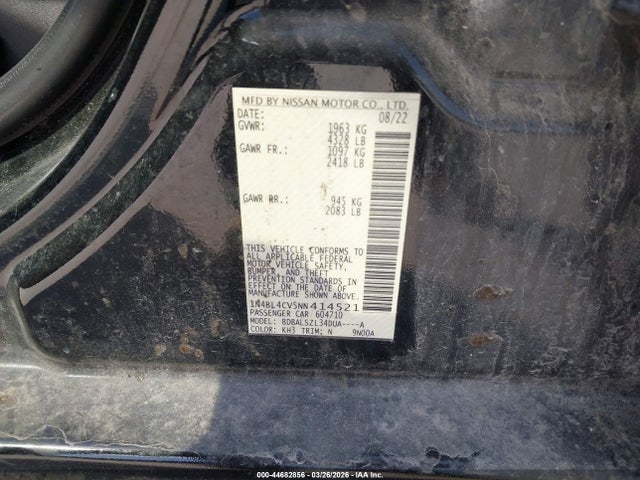 Продажа на аукционе авто 2022 Nissan Altima Sr Fwd, vin: 1N4BL4CV5NN414521, номер лота: 44682856