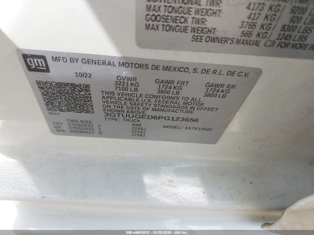 Продажа на аукционе авто 2023 Gmc Sierra 1500 4wd  Short Box Denali, vin: 3GTUUGED6PG123656, номер лота: 44683032
