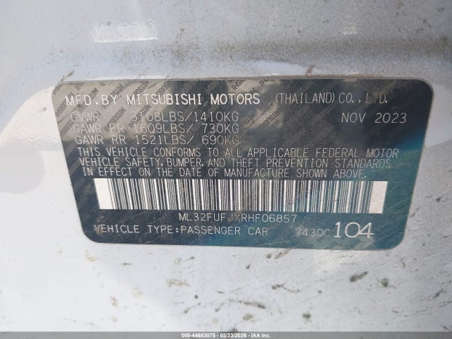 ML32FUFJXRHF06857 Mitsubishi Mirage G4 Black Edition/es/le