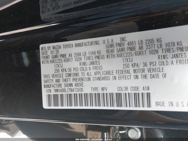Aukcja sprzedaży 2026 Mazda Cx-50 2.5 S Preferred, vin: 7MMVABBL2TN473508, numer aukcji: 44683088