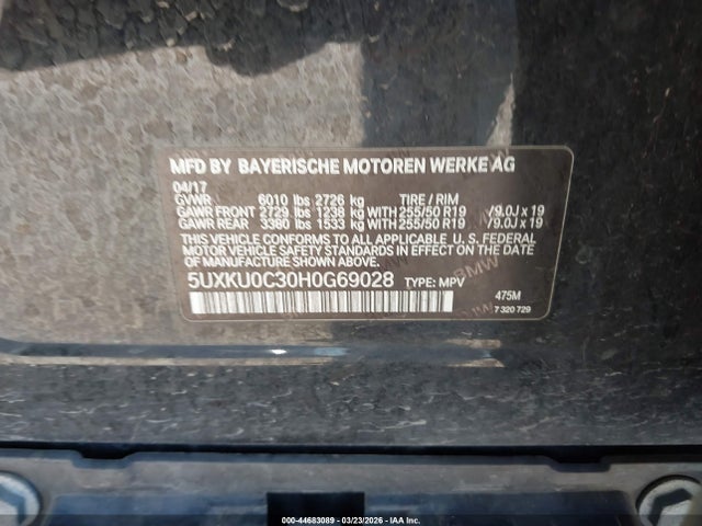 2017 BMW X6 5UXKU0C30H0G69028 Photo 8