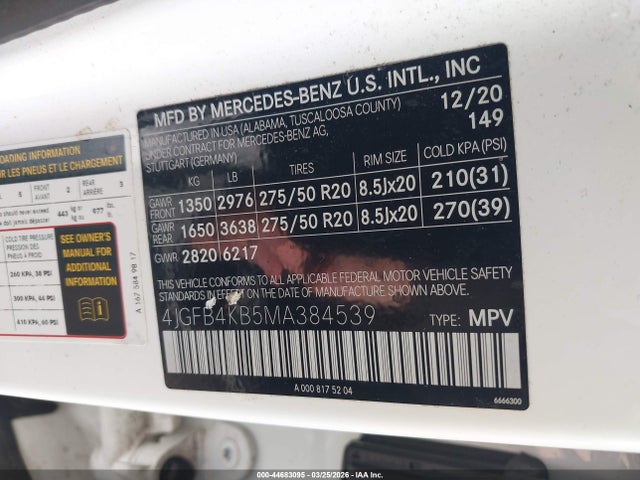 Продажа на аукционе авто 2021 Mercedes-benz Gle 350 4matic, vin: 4JGFB4KB5MA384539, номер лота: 44683095