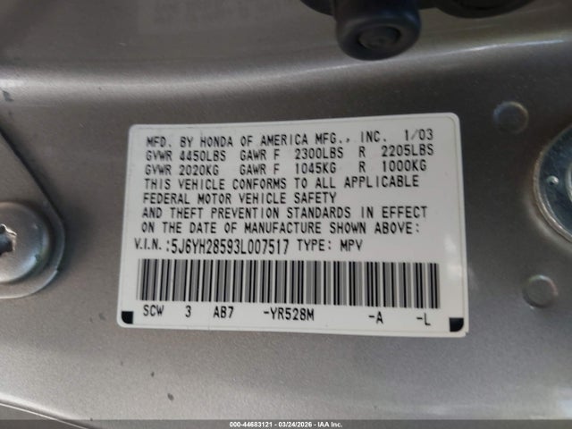 2003 HONDA ELEMENT 5J6YH28593L007517 Photo 8