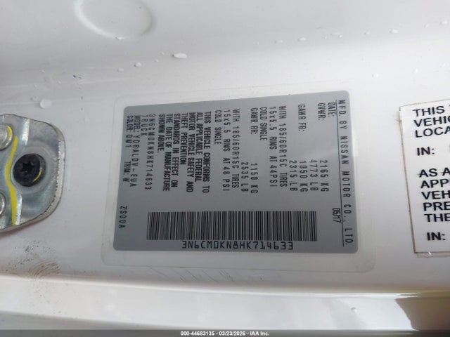 3N6CM0KN8HK714633 Nissan Nv200 S