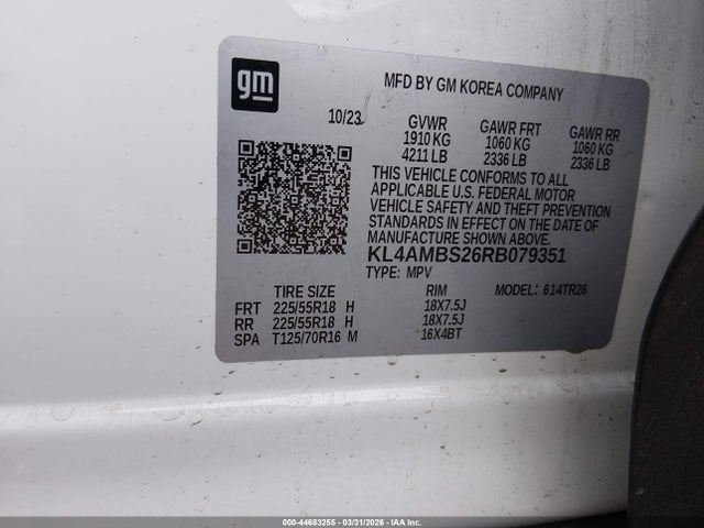 Продаж на аукціоні авто 2024 Buick Encore Gx Preferred Fwd, vin: KL4AMBS26RB079351, номер лоту: 44683255