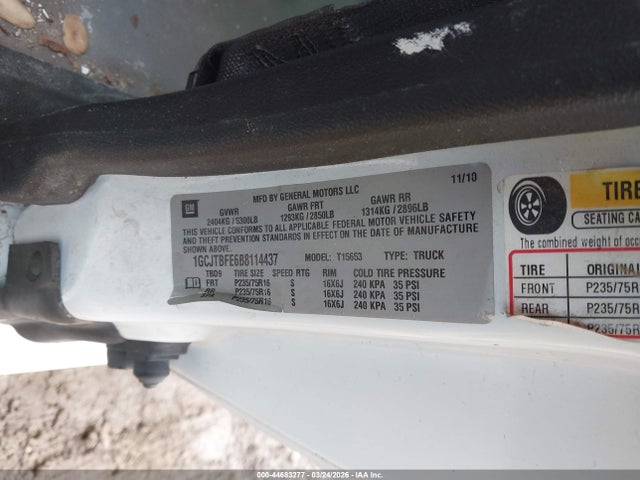 Aukcja sprzedaży 2011 Chevrolet Colorado Work Truck, vin: 1GCJTBFE6B8114437, numer aukcji: 44683277