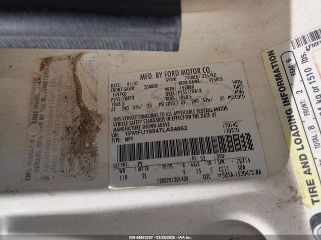 2007 FORD EXPEDITION 1FMFU19547LA54862 Photo 8