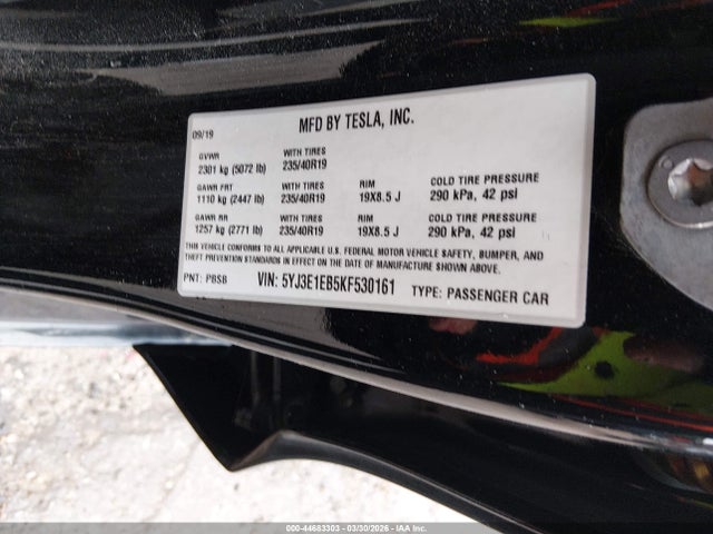 Продаж на аукціоні авто 2019 Tesla Model 3 Long Range/performance, vin: 5YJ3E1EB5KF530161, номер лоту: 44683303