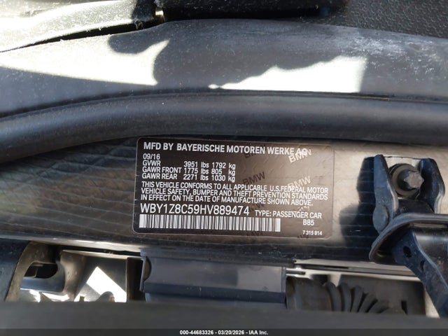 2017 BMW I3 WBY1Z8C59HV889474 Photo 8