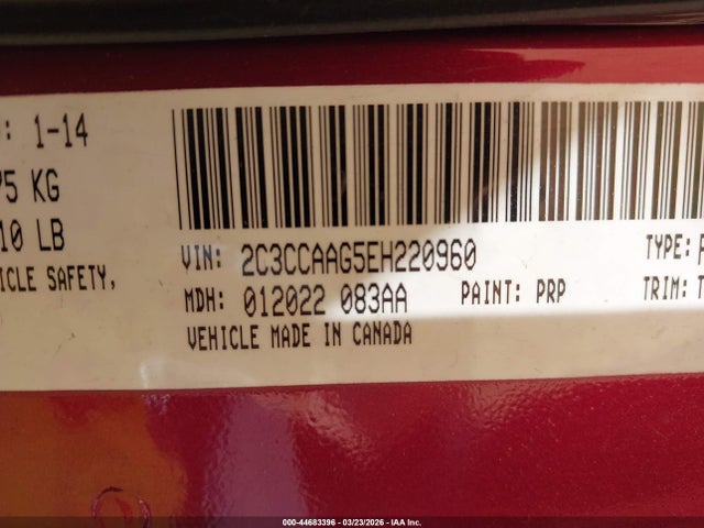 2014 Chrysler 300 მანქანა იყიდება აუქციონზე, vin: 2C3CCAAG5EH220960, აუქციონის ნომერი: 44683396