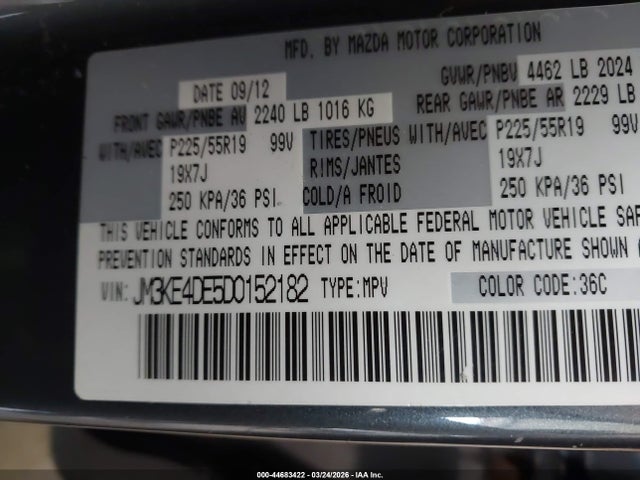 Продажа на аукционе авто 2013 Mazda Cx-5 Grand Touring, vin: JM3KE4DE5D0152182, номер лота: 44683422