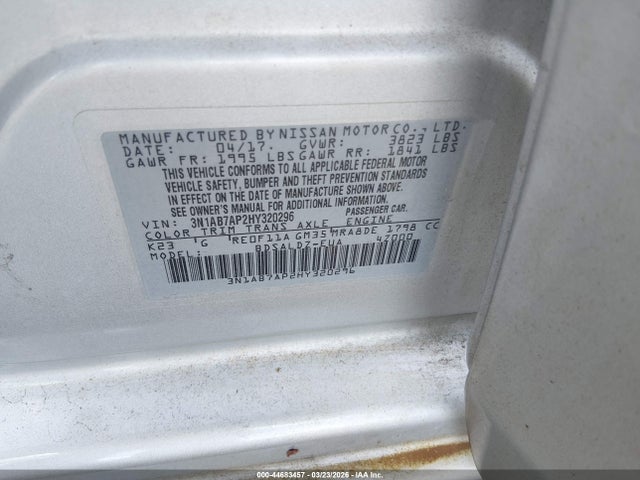 3N1AB7AP2HY320296 Nissan SENTRA SV