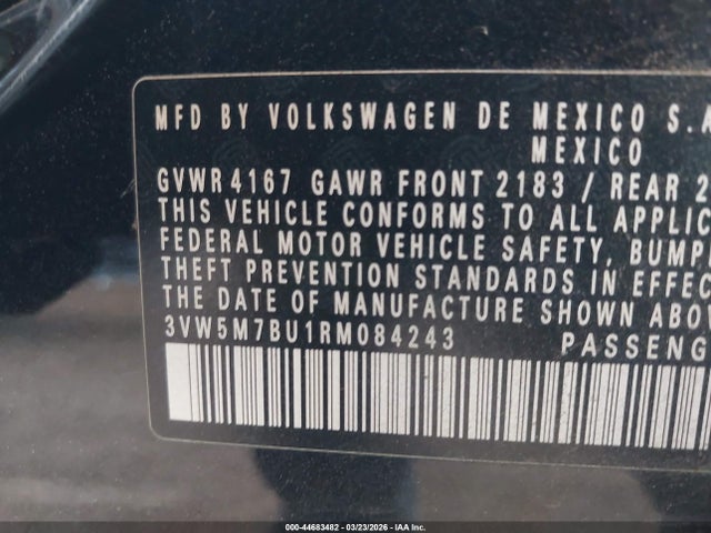 Aukcja sprzedaży 2024 Volkswagen Jetta 1.5t S, vin: 3VW5M7BU1RM084243, numer aukcji: 44683482