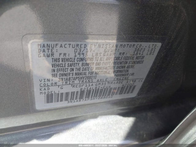 3N1AB7AP5HY288010 Nissan SENTRA S
