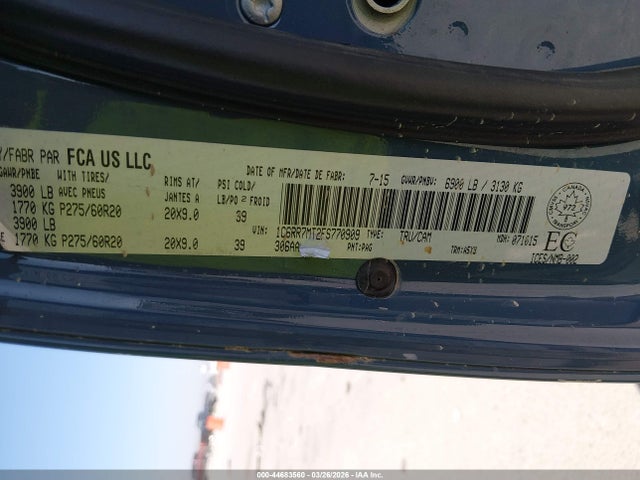 44683560 :رقم المزاد ، 1C6RR7MT2FS770909 vin ، 2015 Ram 1500 Sport مزاد بيع