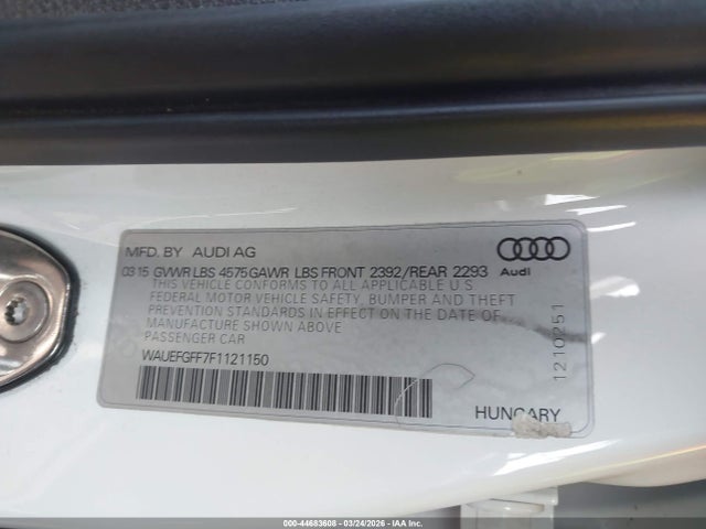 Aukcja sprzedaży 2015 Audi A3 2.0t Premium, vin: WAUEFGFF7F1121150, numer aukcji: 44683608