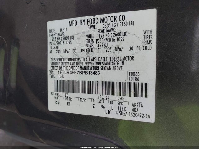 2011 FORD RANGER 1FTLR4FE7BPB13483 Photo 8