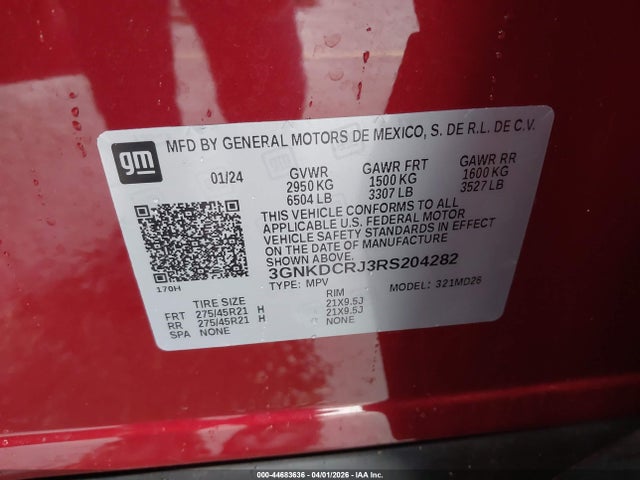 3GNKDCRJ3RS204282 Chevrolet Blazer Ev Eawd Rs