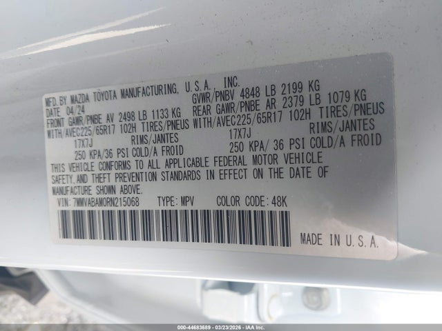 Aukcja sprzedaży 2024 Mazda Cx-50 2.5 S Select, vin: 7MMVABAM0RN215068, numer aukcji: 44683689