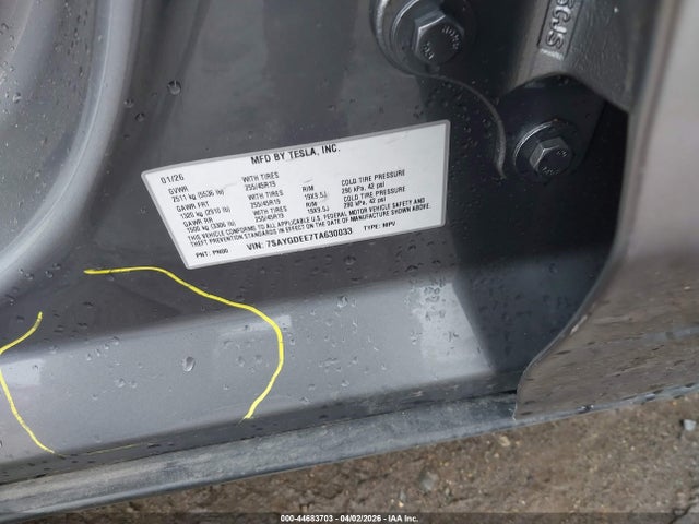 44683703 :رقم المزاد ، 7SAYGDEE7TA630033 vin ، 2026 Tesla Model Y All-wheel Drive/long Range Launch Series/premium All-wheel Drive مزاد بيع