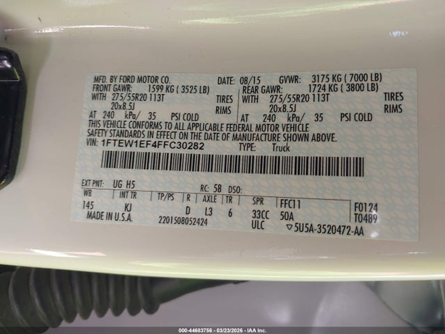 2015 FORD F-150 1FTEW1EF4FFC30282 Photo 8