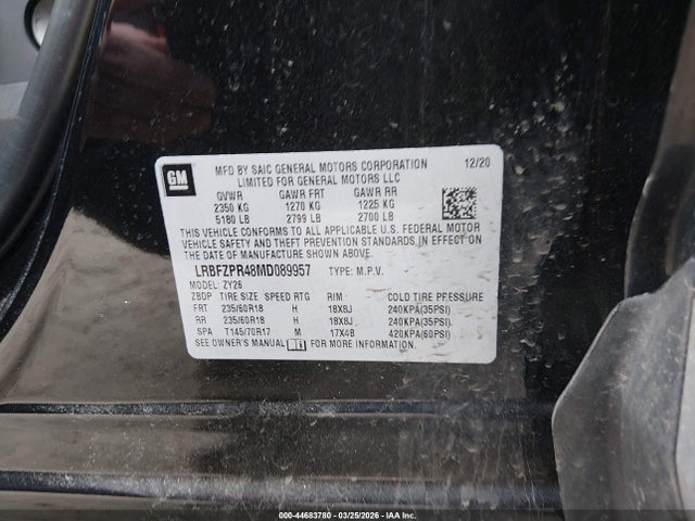 Aukcja sprzedaży 2021 Buick Envision Awd Essence, vin: LRBFZPR48MD089957, numer aukcji: 44683780