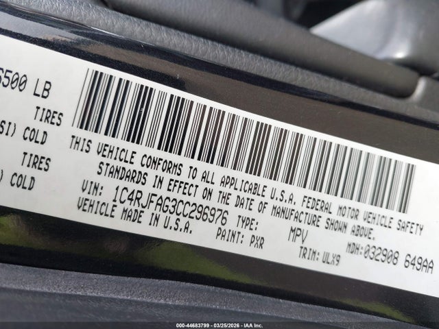 Aukcja sprzedaży 2012 Jeep Grand Cherokee Laredo, vin: 1C4RJFAG3CC296976, numer aukcji: 44683799